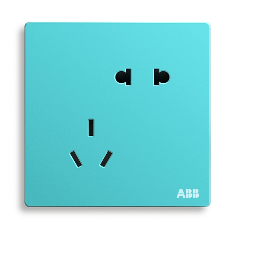 ABB 轩致系列 无框五孔插座 爱琴海蓝 8.12元
