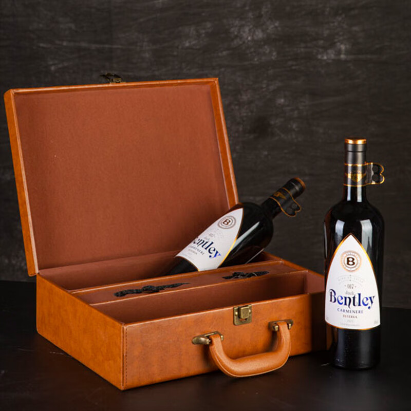 宾利（BENTLEY）智利原瓶进口红酒爵卡407干红葡萄酒750ml*2瓶红酒礼盒双支送