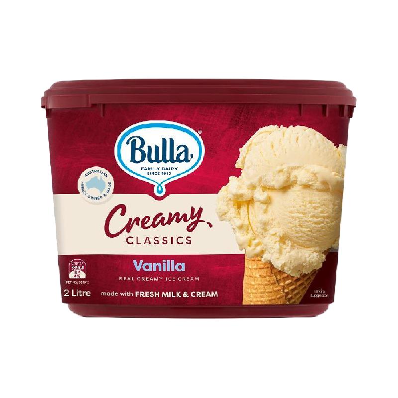 Bulla 原装进口鲜牛奶冰淇淋桶装2L 香草巧克力曲奇全乳脂冰淇淋 142元（需用