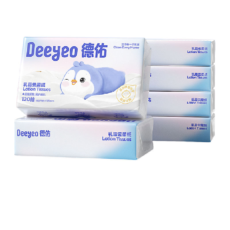 Deeyeo 德佑 宝宝云柔巾乳霜纸 120抽6包 ￥19.51