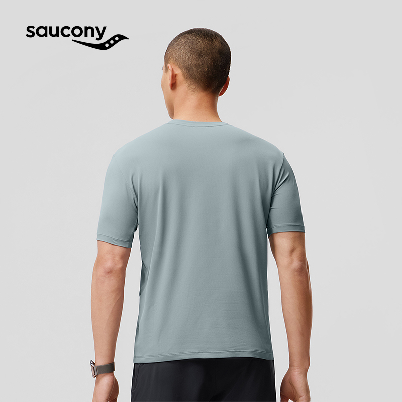 88VIP：saucony 索康尼 2024春夏官方正品男子跑步运动舒适干爽短袖T恤 379.05元