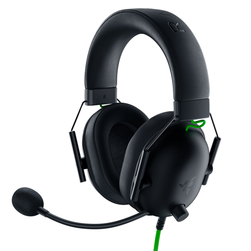 限地区、plus会员：Razer 雷蛇 旋风黑鲨V2 X 有线头戴式电竞游戏耳机耳麦 黑