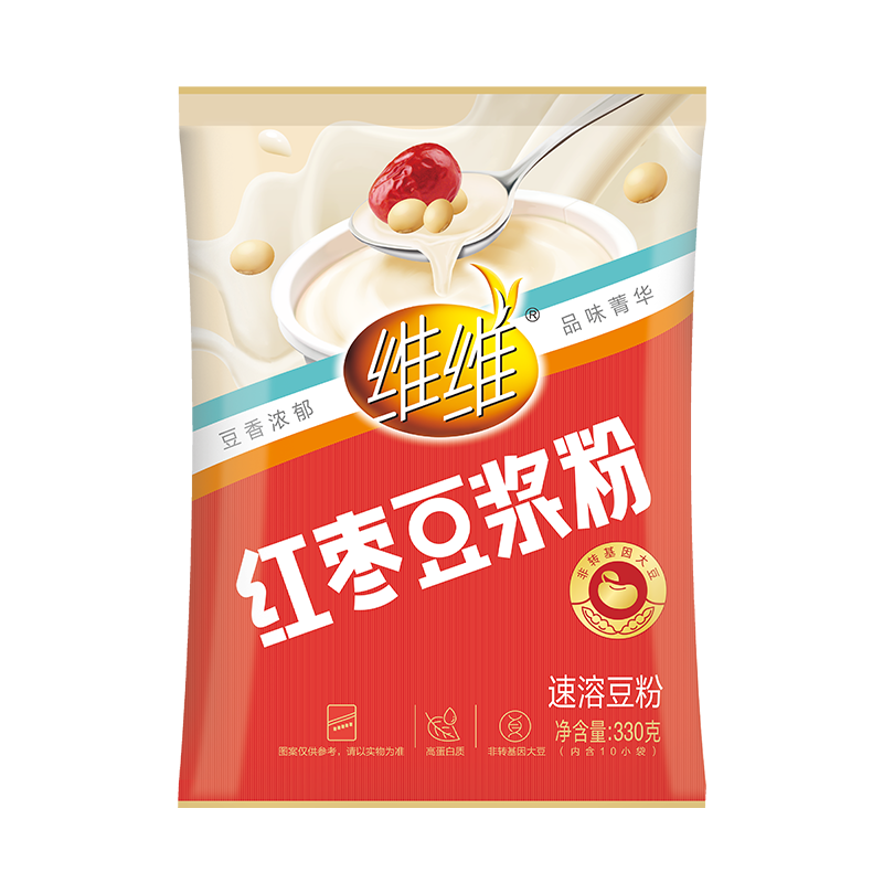 PLUS会员:维维 红枣豆浆粉330g*3件 17.88元包邮（折5.96元/件）