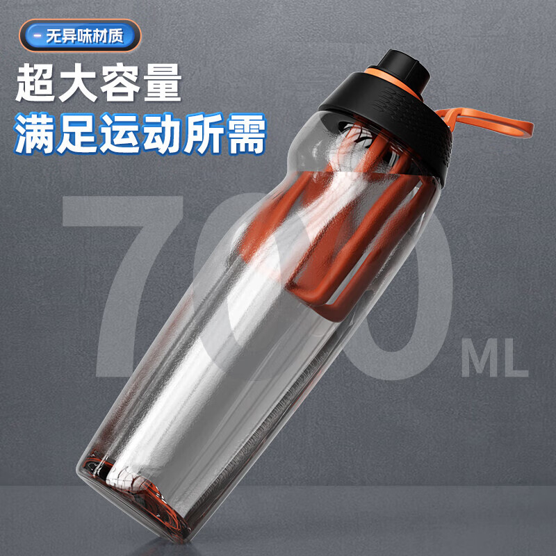 PLUS会员：LI-NING 李宁 Tritan运动水杯 黑色 700ML 17.7元包邮（双重优惠）