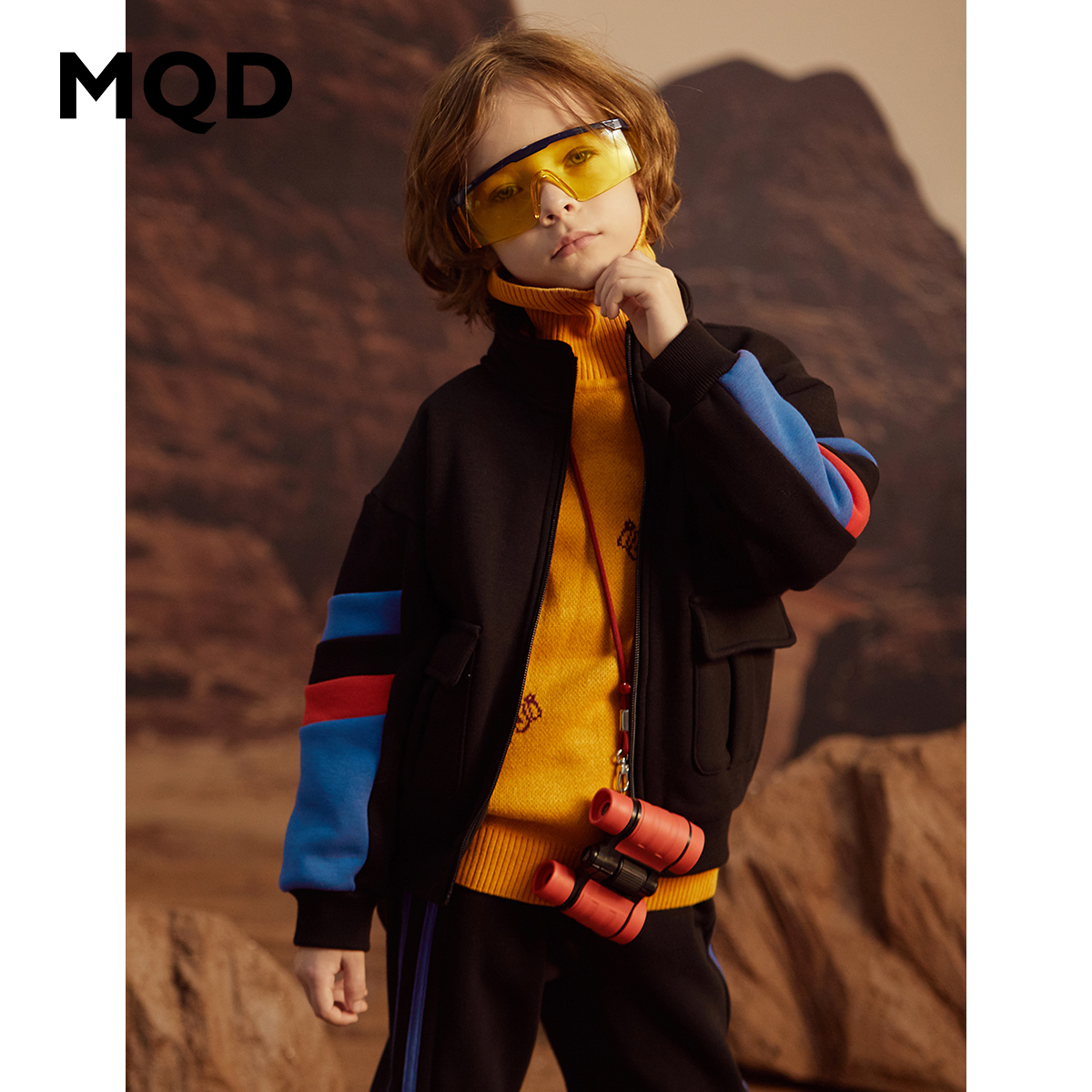 MQD 马骑顿 男童套装加绒加厚冬装中大童韩版潮装儿童保暖两件套 148.66元