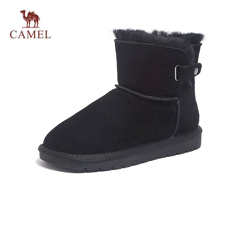 CAMEL 骆驼 女士反绒低跟套筒保暖靴 L23W275062 195元包邮（双重优惠）
