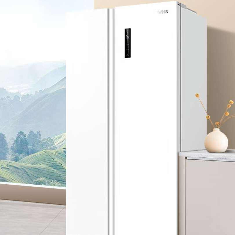 华凌 美的冰箱出品610升超大容量对开门冰箱一级能效风冷无霜WiFi智能家用电冰箱HR-610WKPZH1白色超薄 1830.6元+9.9元家居卡