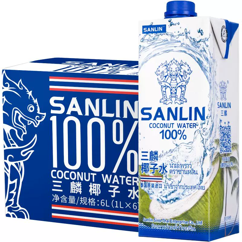 SANLIN 三麟 天然椰子水1L*6瓶 ￥76