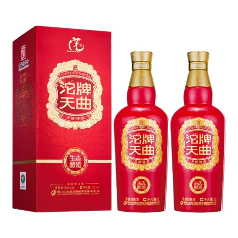 沱牌 天曲 38%vol 浓香型白酒 1000ml*2瓶 ￥151.98