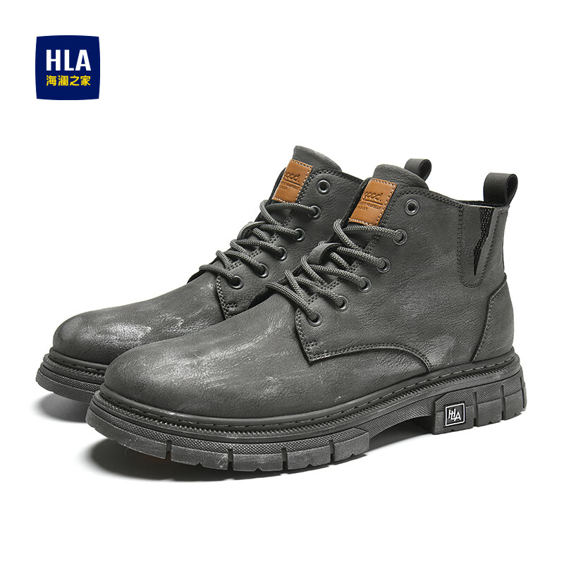 海澜之家 马丁靴 男工装鞋英伦休闲皮靴百搭复古潮流男鞋靴子 119元