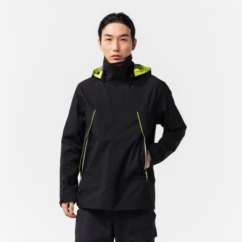 迪卡侬 DECATHLON CREW 500航海防水防风夹克 L4666090 静谧黑 220.2元（需用券）