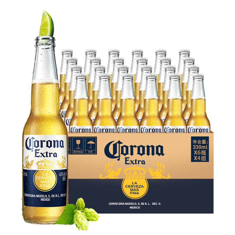 科罗娜（CORONA）百威集团科罗娜啤酒墨西哥风味青柠仪式330ml*24瓶啤酒整箱