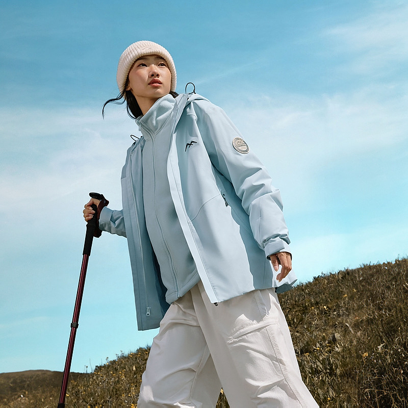 斯凯奇 魔方冲锋衣秋冬季户外三合一徒步登山服防风防水外套男女款 277.12