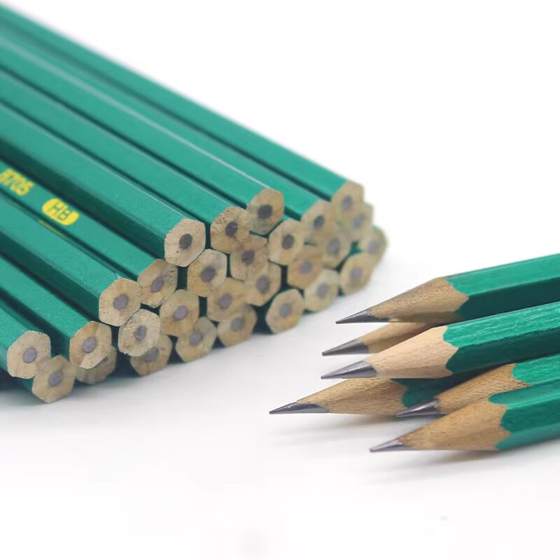 书世玉 学生文具六角绿杆铅笔写字笔绘图笔考试涂卡笔hb铅笔 5只 HB 0.01元（