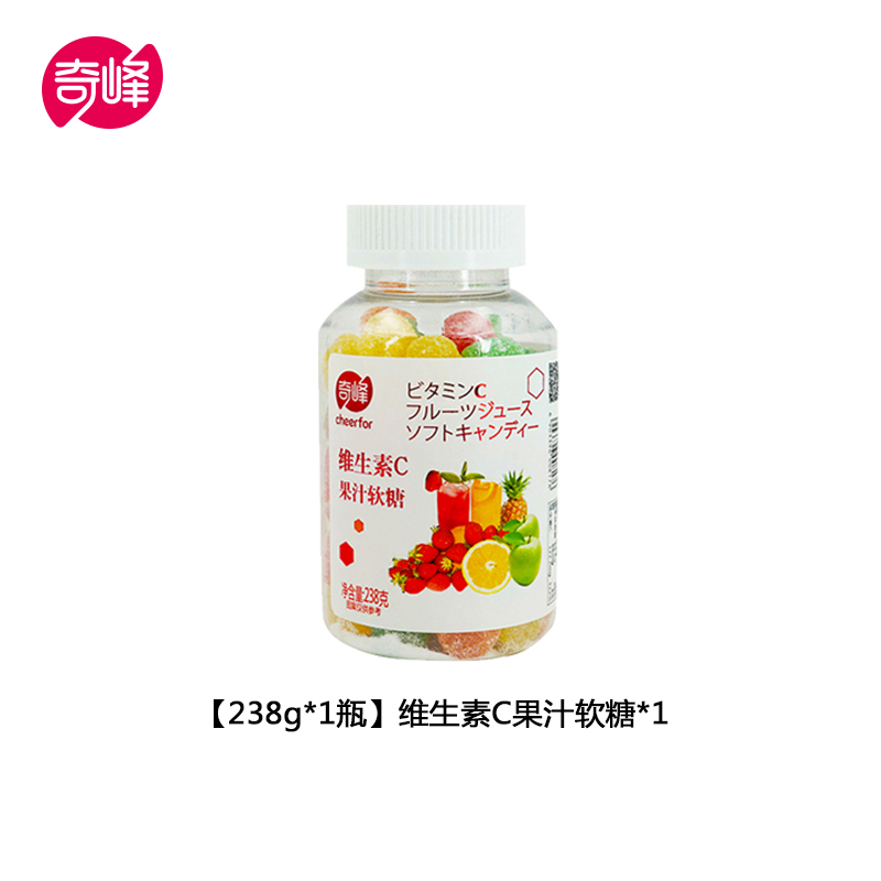 移动端：奇峰 维生素C果汁软糖 238g 瓶装 6.4元（淘金币可抵0.36元起）