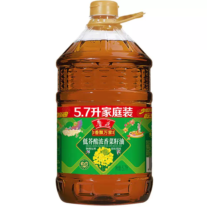 luhua 鲁花 低芥酸浓香菜籽油5.7L ￥83.9