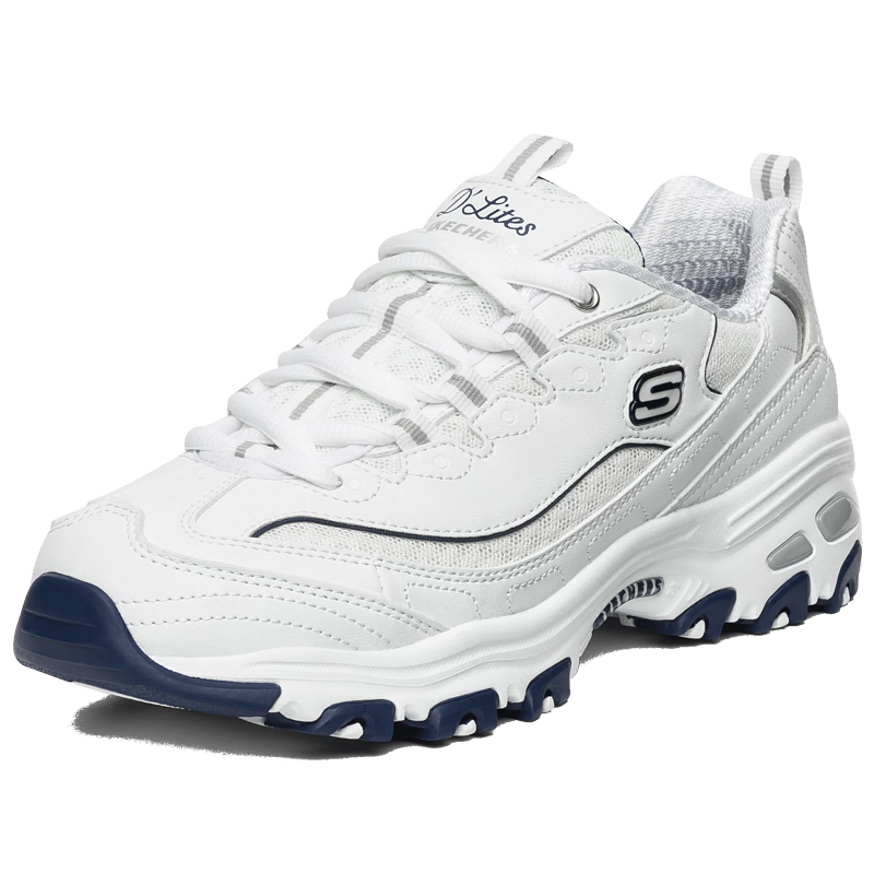 PLUS会员：斯凯奇（Skechers）女鞋小白鞋99999863 白色/海军蓝色/WNV 37 287.05元包