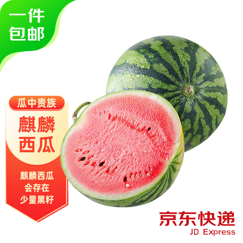 QUXIANYU 趣鲜语 麒麟西瓜 1粒装 单果6-8斤甜瓜 时令水果新鲜西瓜源头直发 17.4
