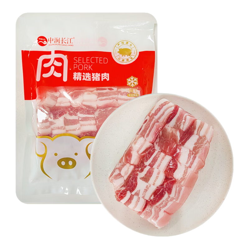 PLUS会员：中润长江猪五花肉块1kg *3件 52.41元（需领券，合17.47元/件）