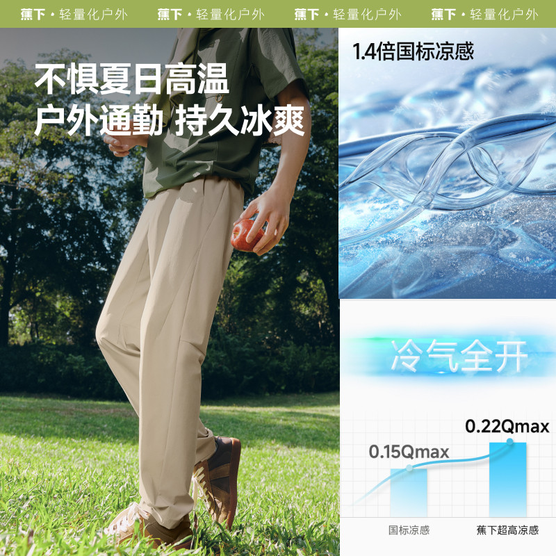 蕉下 男士凉感直筒裤 110.47元