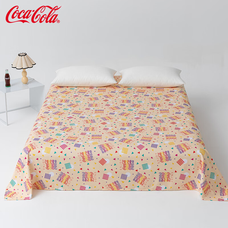 可口可乐 亲肤磨毛加厚床单 繁花似锦 160cm*230cm 9.9元（需用券）