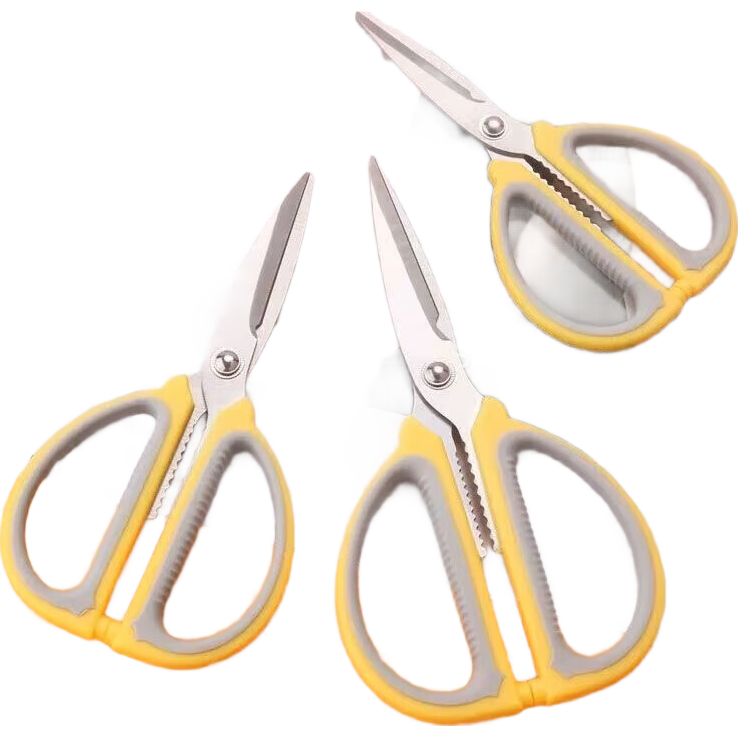 不锈钢家用剪刀 多用途裁布剪 黄色双色加厚款 0.99元(需领券)