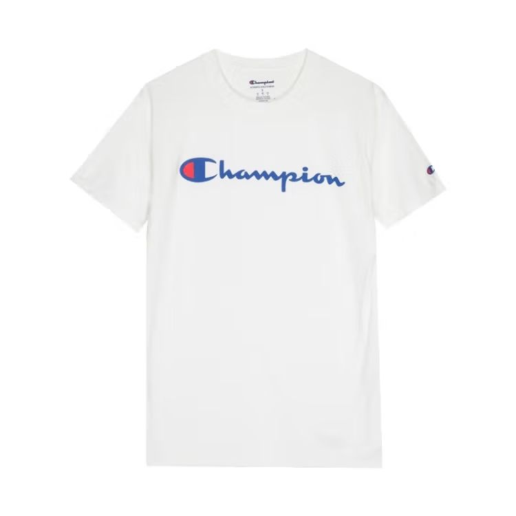 掉落券、plus会员:Champion草写logo纯色圆领短袖T恤 白色 GT23H-Y06794-045+凑单品 86