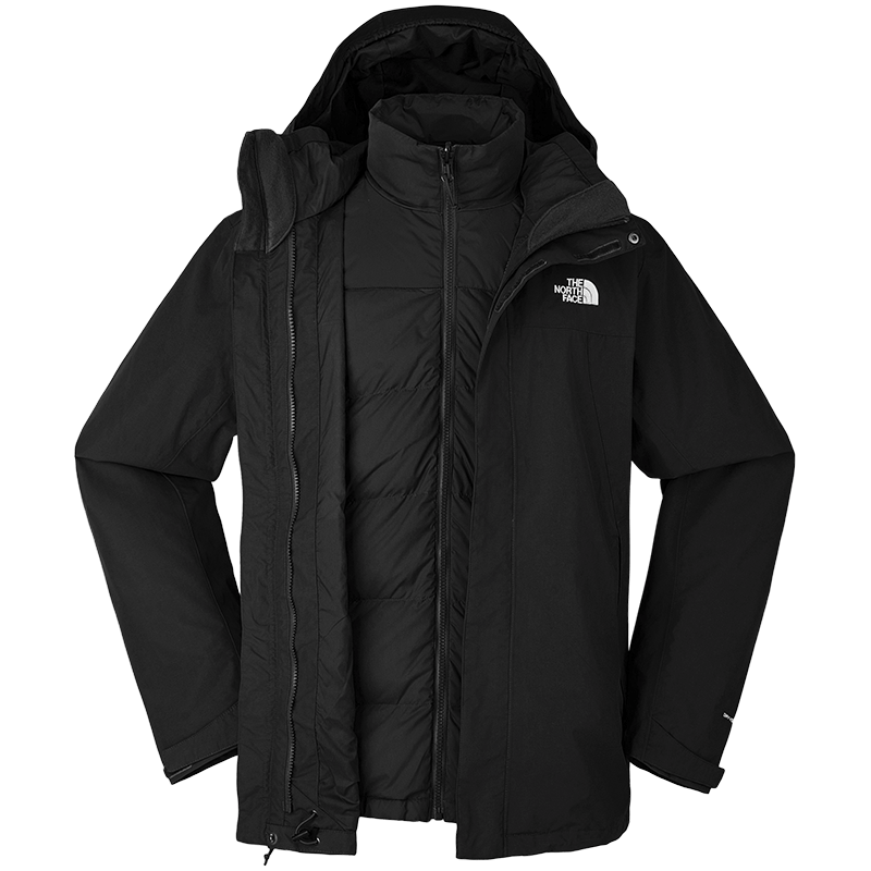 北面（The North Face）三合一冲锋衣男户外防水羽绒内胆鹅绒保暖24秋冬季新品