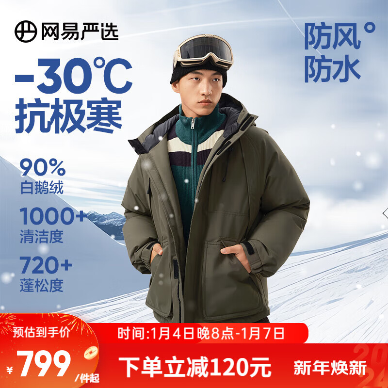 YANXUAN 网易严选 中国大鹅-30℃抗寒地表强温飞行员短款鹅绒服 769元（需用券