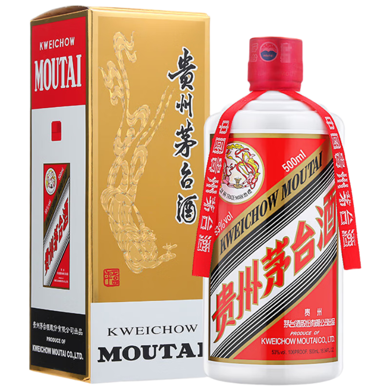 PLUS会员：MOUTAI 茅台 飞天 酱香型白酒 53度 500ml 单瓶装 2022年 2375.01元