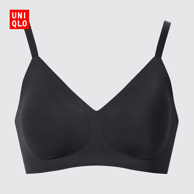 优衣库 女装无钢圈文胸/软支撑 弹嘟嘟柔托BRA 479194 09 黑色 129元