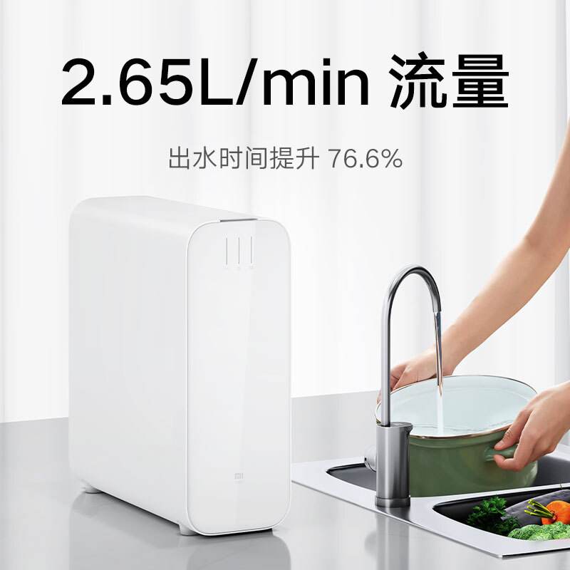 Xiaomi 小米 净水器家用净水机1000G 双核厨下式直饮机无罐直饮水5年长效RO滤