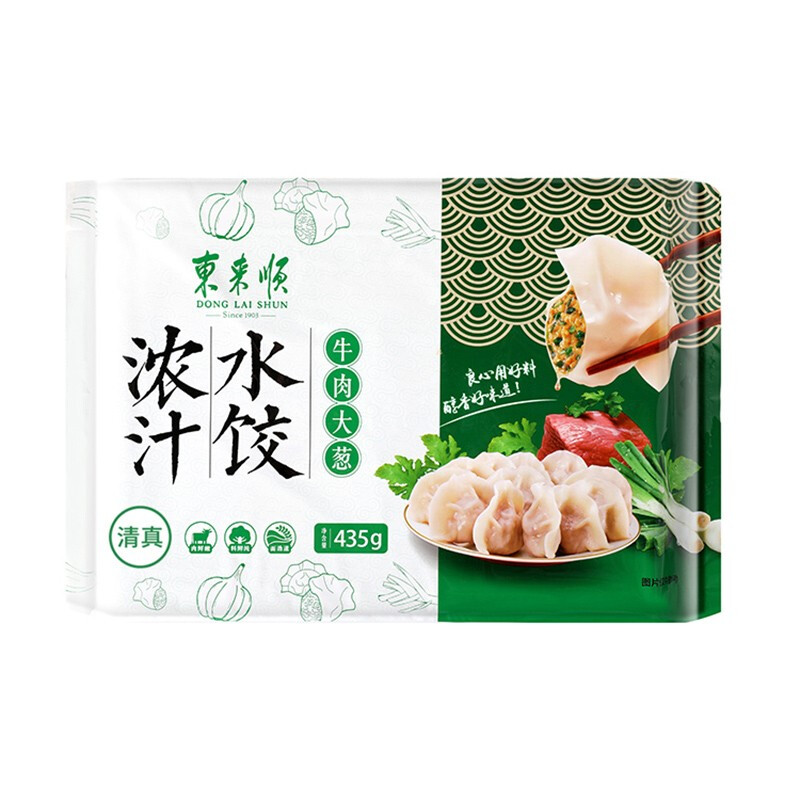 东来顺 牛肉大葱 浓汁水饺 24只 435g 10.35元（需用券）