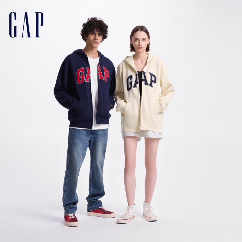 Gap 男女装碳素磨毛字母logo连帽抓绒外套 119元 - 线报酷