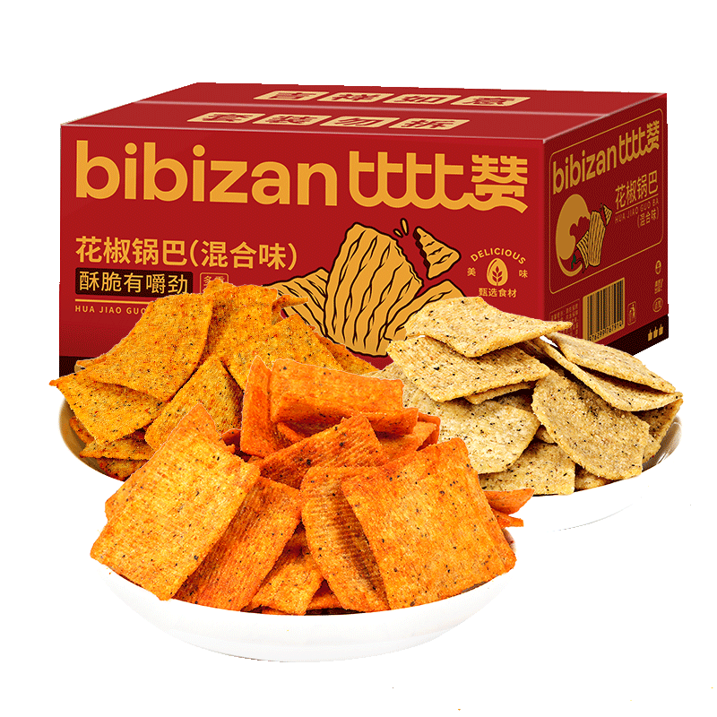 plus会员:比比赞（BIBIZAN）花椒锅巴 混合味450g 15.9元（合7.95元/件）