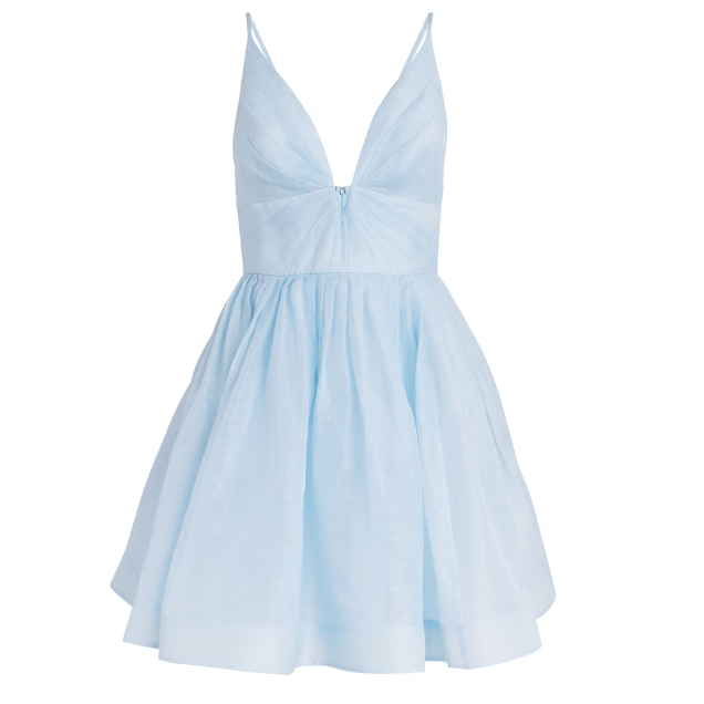 Zimmermann 亚麻丝绸深v连衣裙 5折 HK$4600（约3987.74元）