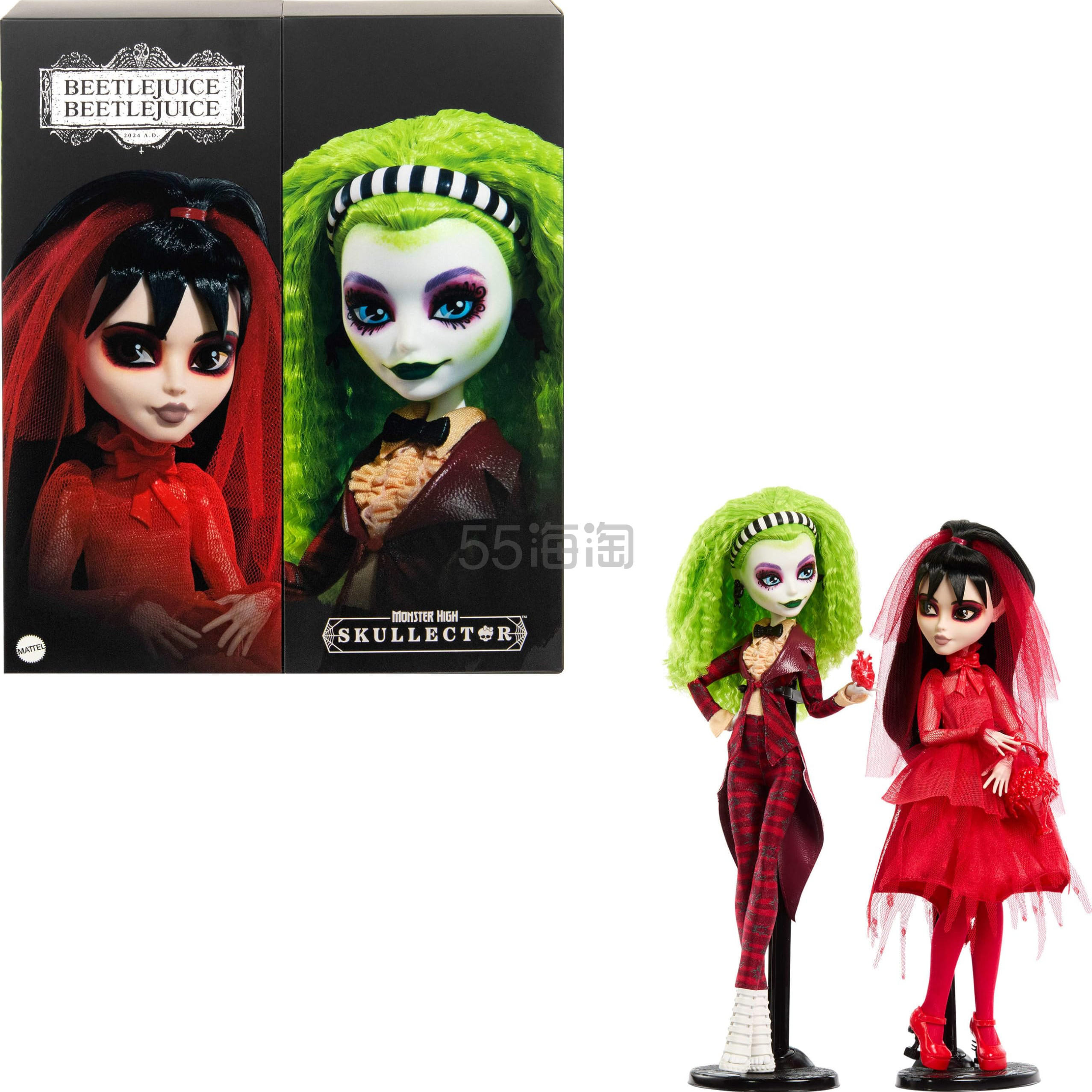 Monster High SKULLECTOR BEETLEJUICE BEETLEJUICE 娃娃 2 件装