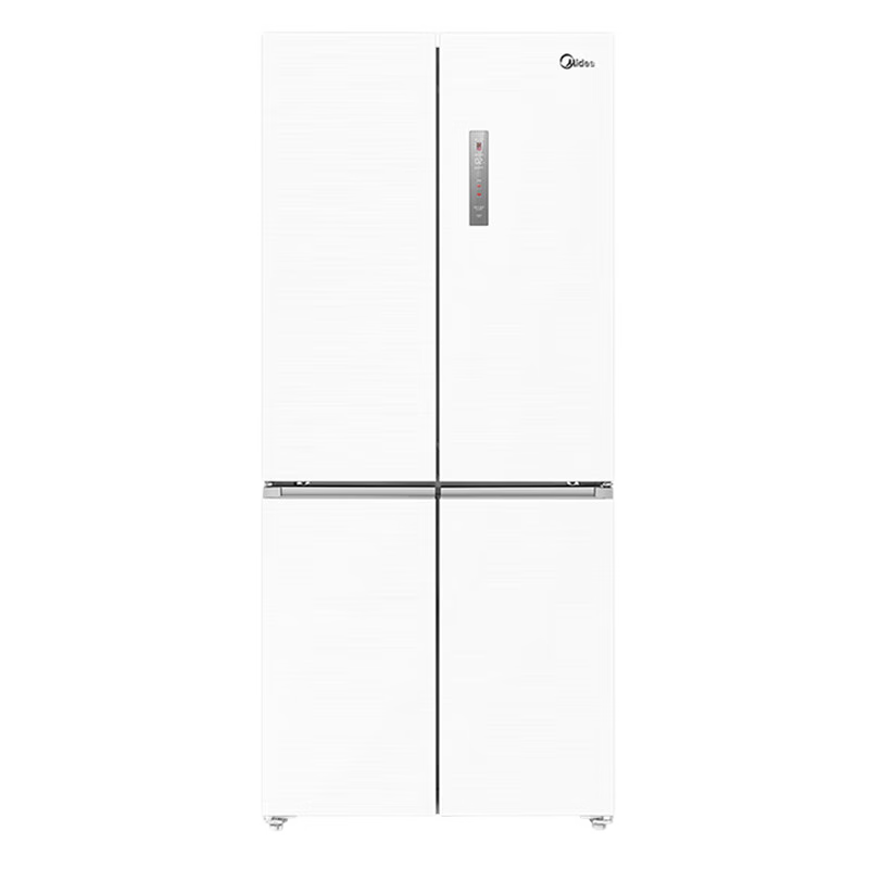 预售、PLUS会员：Midea 美的 483升十字对开门冰箱 BCD-483WSPZM(E)极地白-锦缎 返