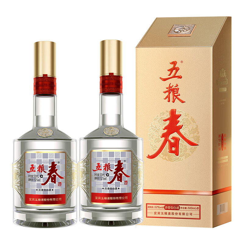 五粮春 第二代 52度 浓香型白酒 500mL*2瓶 ￥336.86