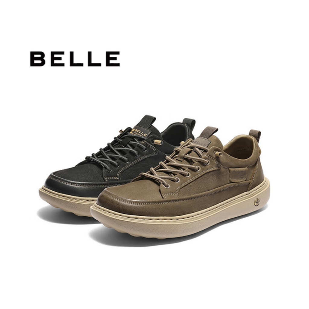 BeLLE 百丽 牛皮革超弹厚底工装板鞋A2137CM5（多款可选） 243.45元