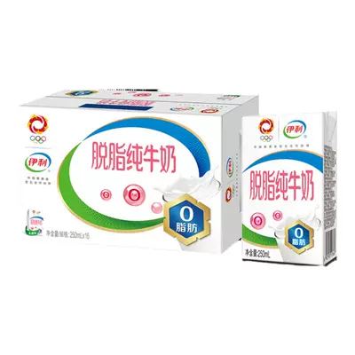 再降价、6日10点开始、限30000件、百亿补贴万人团：伊利 脱脂纯牛奶250ml*16