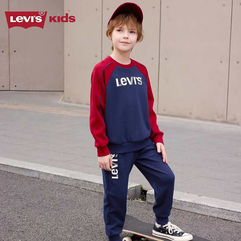 李维斯 Levi's 儿童卫衣长裤2件套 深靛蓝 140/68 208.59元（需用券）