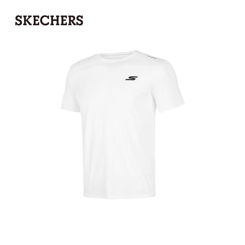 SKECHERS 斯凯奇 男子针织短袖经典运动简约T恤衫P224M108 亮白色/0019 XXL 119元（