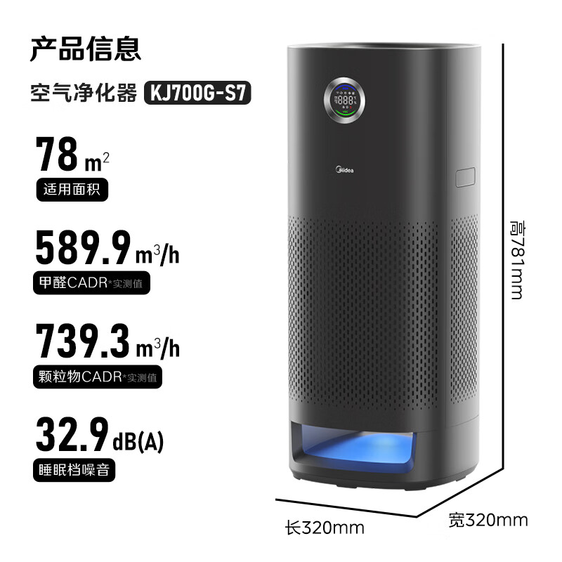 国家补贴：美的 KJ700G-S7 空气净化器 2065.88元