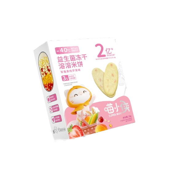 SUPER MIAO 喵小侠 益生菌冻干溶溶米饼 草莓黄桃苹果味 20g （任选6件） 6.52元