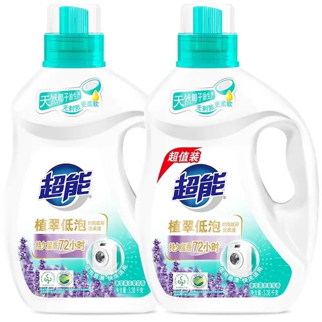 88VIP：超能 植翠低泡洗衣液3.38kg*2瓶（13.52斤）薰衣草香 41.36元（需用券）
