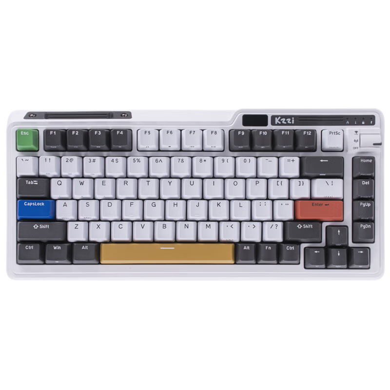 KZZI 珂芝 K75 性能版 三模无线机械键盘 82键 游戏机 相遇轴 RGB 369元