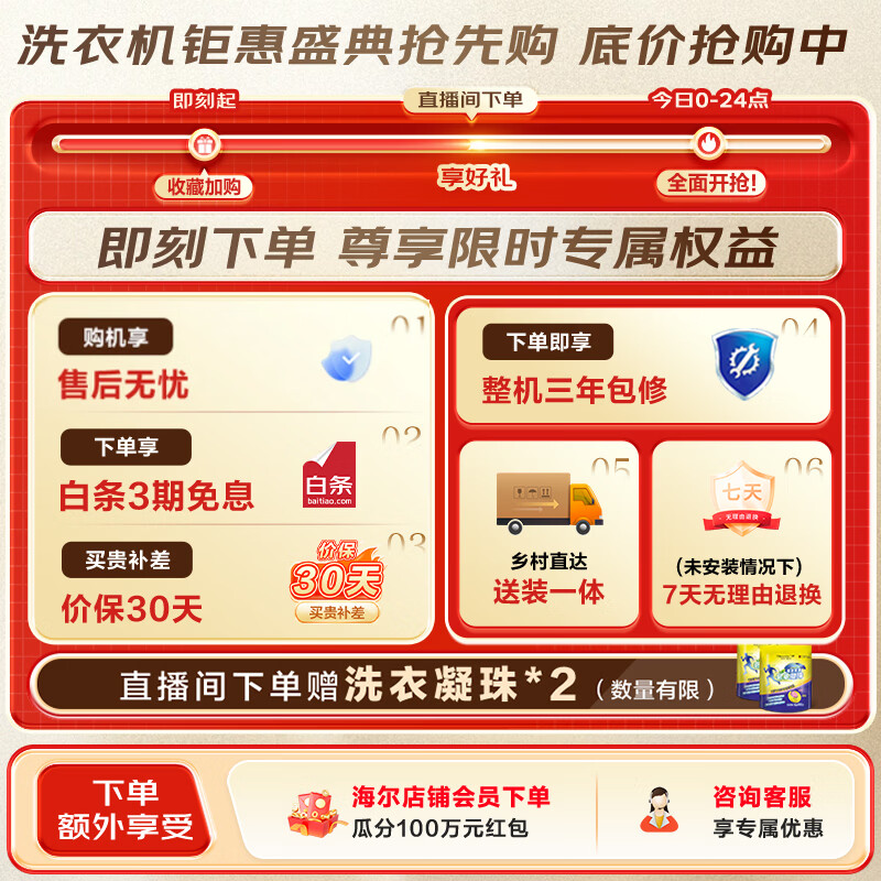 海尔 EB120Z33Mate1波轮洗衣机 12公斤 除螨抗菌 全桶换风 强力洗 708元 - 86线报