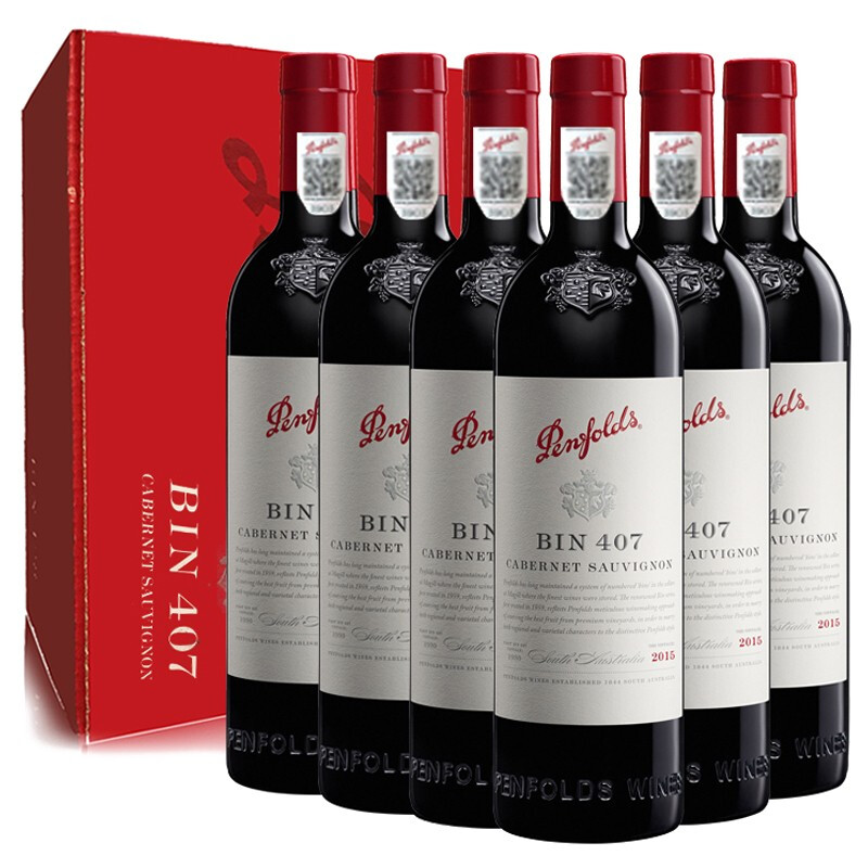 Penfolds 奔富 BIN407 赤霞珠 干红葡萄酒 750ml*6瓶 整箱装 3988元