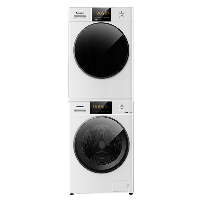 Panasonic 松下 白月光2.0 洗烘套装 10kg滚筒洗衣机+10kg热泵烘干机 3E1AK+EH1015 7204